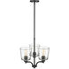 Evalon 3 Light 18 inch Matte Black Chandelier Ceiling Light
